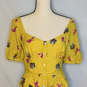 Floral peplum shirt